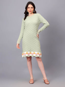 BROOWL - Green Womens Woollen Dress