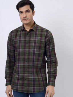 JadeBlue - Green 100% Cotton Checked Casual Shirt