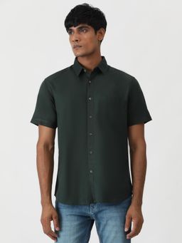 Greenfibre - Olive 100% Cotton Solid Casual Shirt