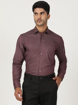 Greenfibre - Maroon 100% Cotton Printed Formal Shirt
