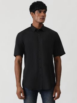 Greenfibre - Black 100% Cotton Printed Semi Casual Shirt