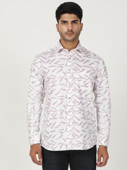 Greenfibre - Pink 100% Cotton Printed Party Wear Shirt