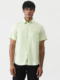 Greenfibre - Light Green Cotton Blend Casual Shirt