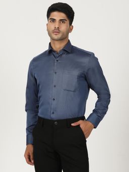 Greenfibre - Blue Blended Solid Formal Shirt