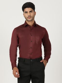 Greenfibre - Red Blended Solid Formal Shirt