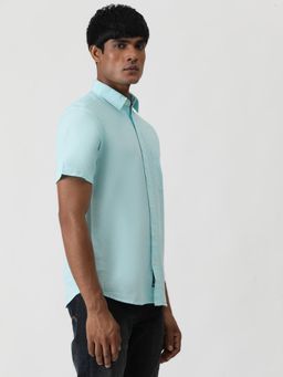 Greenfibre - Sky Blue Cotton Blend Casual Shirt
