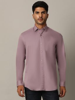 JadeBlue - Lavender 100% Cotton Solid Semi Casual Shirt