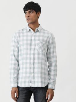 Greenfibre - Light Green Cotton Blend Casual Shirt