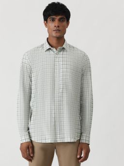 Greenfibre - Light Green Blended Checked Semi Casual Shirt