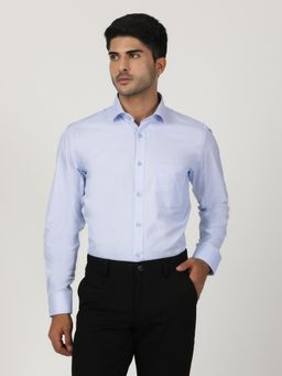 Greenfibre - Light Blue Blended Solid Formal Shirt