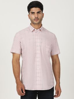 Greenfibre - Pink 100% Cotton Checked Semi Casual Shirt