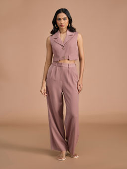 RSVP by Nykaa Fashion - Onion Pink Waist Coat and Straight Pants Co-Ord Set