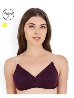 Floret - Pack of 2 Solid T-shirt Bra - Multi-Color