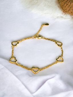 Nistra - 925 Sterling Silver Heartstrings Bracelet (Adjustable)