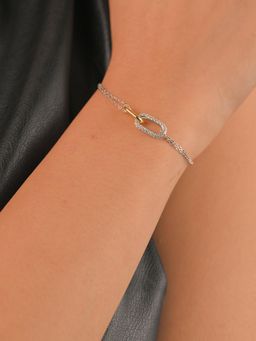 Nistra - 925 Sterling Silver Destiny Intertwined Bracelet (Adjustable)