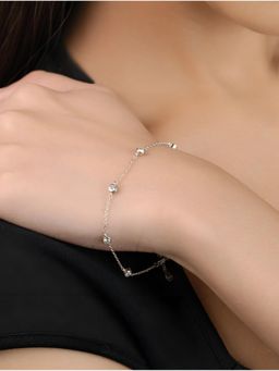 Nistra - 925 Sterling Silver Chic Sparkle Bracelet (Adjustable)