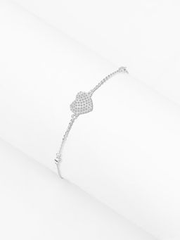 Nistra - 925 Sterling Silver Twinkle Heartthrob Bracelet (Adjustable)