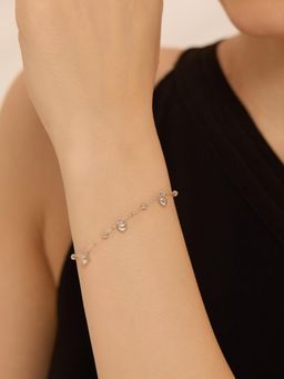 Nistra - 925 Sterling Silver Heart Whisperer Bracelet (Adjustable)