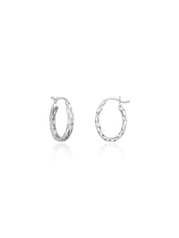 Nistra - 925 Sterling Silver Glam Hoops Earrings