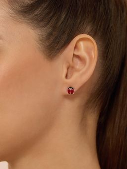 Nistra - 925 Sterling Silver Little Lovebug Studs Earrings