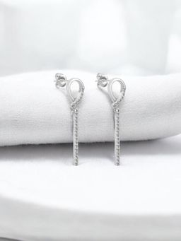 Nistra - 925 Sterling Silver Loop Drop Earrings