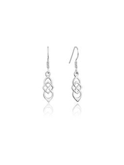 Nistra - 925 Sterling Silver Dangling Twirl Earrings