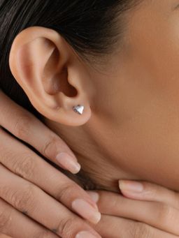 Nistra - 925 Sterling Silver Love Studs Earrings