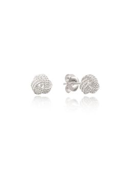 Nistra - 925 Sterling Silver Tiny Knot Orbs Studs Earrings