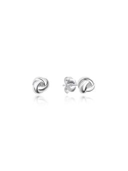 Nistra - 925 Sterling Silver Knot Couture Studs Earrings