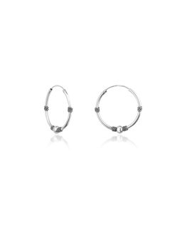 Nistra - 925 Sterling Silver Timeless Chic Oxidised Hoops Earrings