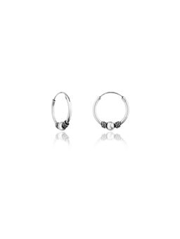 Nistra - 925 Sterling Silver Twilight Whisper Oxidised Hoops Earrings
