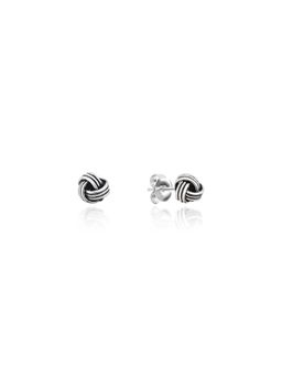 Nistra - 925 Sterling Silver Retro Elegance Oxidized Studs Earrings