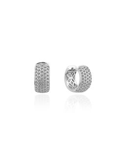 Nistra - 925 Sterling Silver Small Chunky Sparkling Earrings