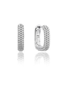 Nistra - 925 Sterling Silver Gala Glide Hoops Earrings