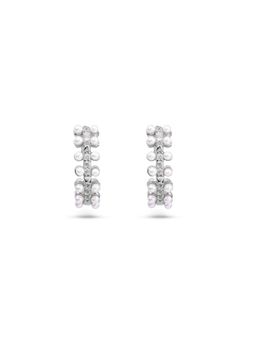 Nistra - 925 Sterling Silver Pearl Perfection Huggies Earrings