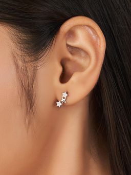 Nistra - 925 Sterling Silver Starry Night Dangle Earrings