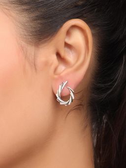 Nistra - 925 Sterling Silver Charismatic Studs Earrings