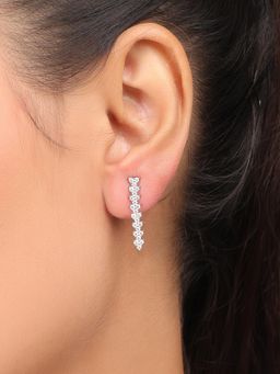 Nistra - 925 Sterling Silver Cascading Long Drop Earrings