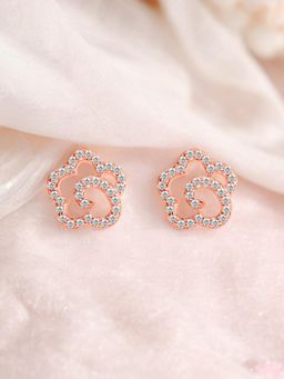 Nistra - 925 Sterling Silver Floral Earrings