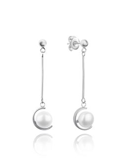 Nistra - 925 Sterling Silver Pearl Soiree Drop Earrings