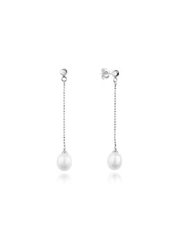 Nistra - 925 Sterling Silver Pearl Enchanting Drops Earrings