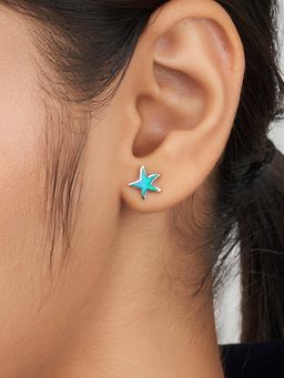 Nistra - 925 Sterling Silver Created Opal Coastal Charms Delight Earrings