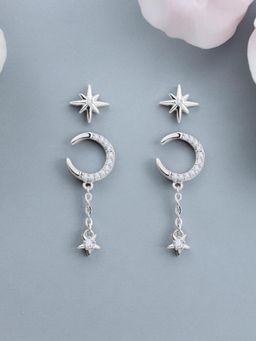 Nistra - 925 Sterling Silver Starlight Dangling Earrings