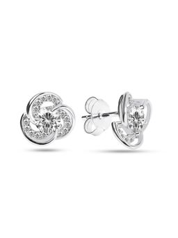 Nistra - 925 Sterling Silver Gem Bloom Studs Earrings