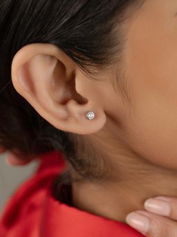 Nistra - 925 Sterling Silver Minizines Circular Studs Earrings