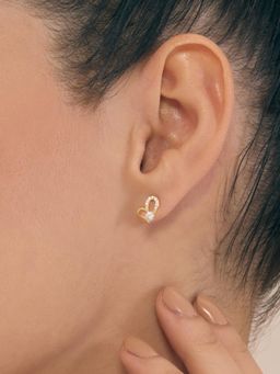 Nistra - 925 Sterling Silver Core Of Love Studs Earrings