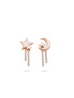 Nistra - 925 Sterling Silver Cosmic Duet Earrings