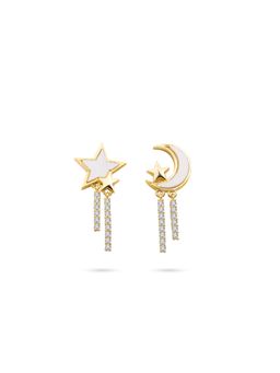 Nistra - 925 Sterling Silver Cosmic Duet Earrings