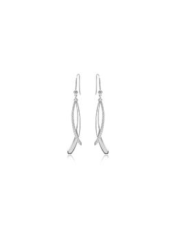Nistra - 925 Sterling Silver Dual Drape Dangle Earrings