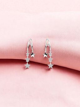 Nistra - 925 Sterling Silver Starry Whispers Drop Earrings